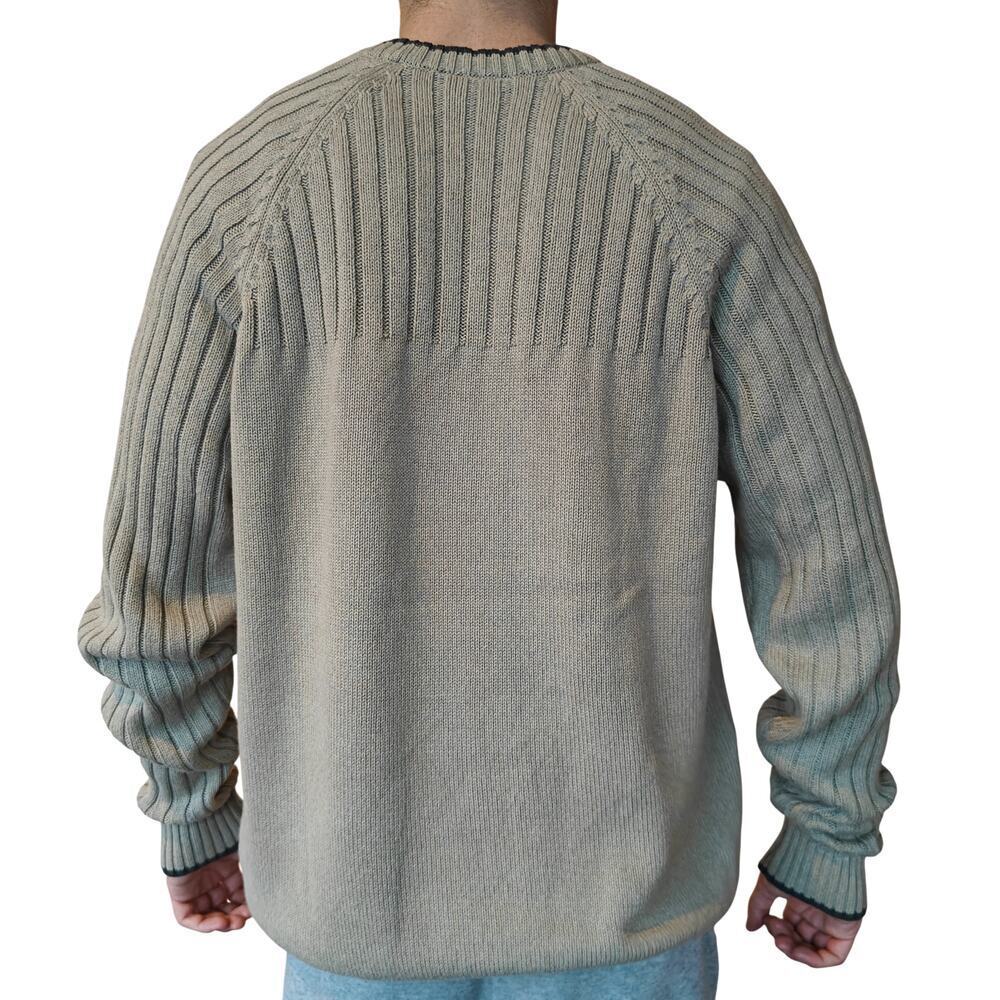 Columbia Men’s Crewneck Ribbed Knit Sweater Neutral Beige Size L View 2
